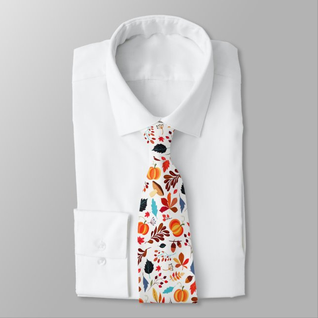 Beautiful Autumn Pattern 1 Tie (Tied)