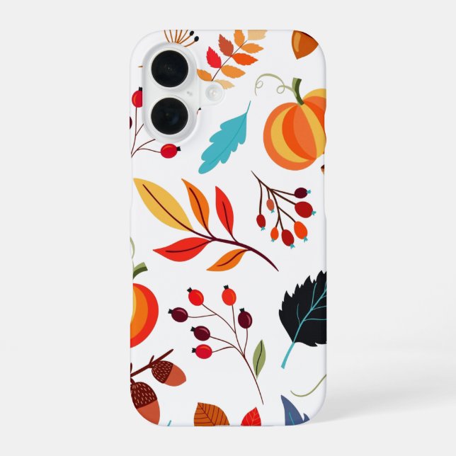 Beautiful Autumn Pattern iPhone 16 Case (Back)