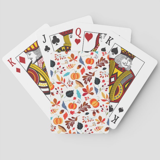 Beautiful Autumn Pattern Playing Cards (Back)