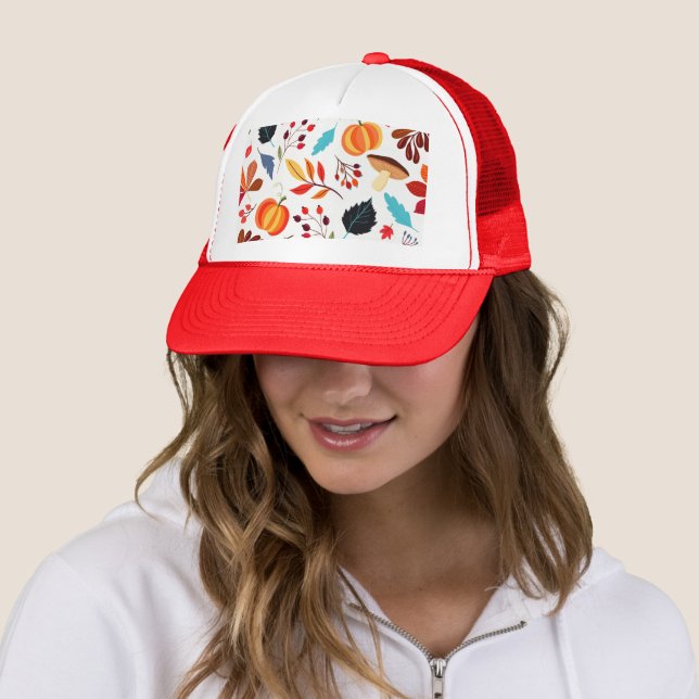 Beautiful Autumn Pattern Trucker Hat (In Situ)
