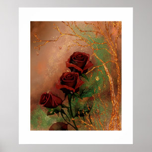 Beautiful Autumn Roses Poster
