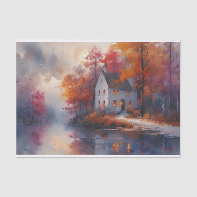 Beautiful Autumn Scene Tissue Paper (Front)