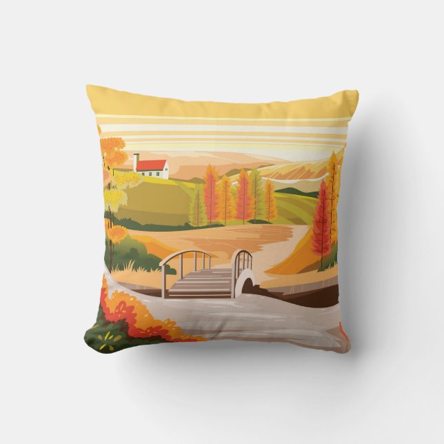  Beautiful Autumn Scenery Cushion (Front)