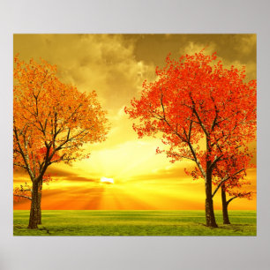 Beautiful autumn scenery poster
