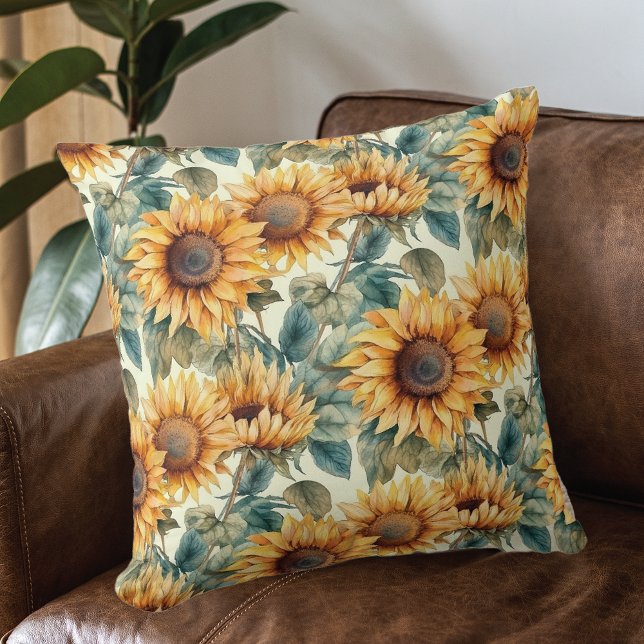 Beautiful Autumn Sunflower  Cushion (Creator Uploaded)