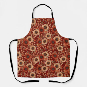 Beautiful Autumn Sunflowers Apron