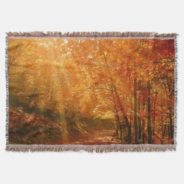 Beautiful autumn throw blanket (Front)