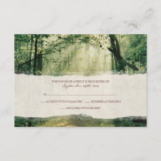 Beautiful Autumn Trees Wedding Invitation rsvp