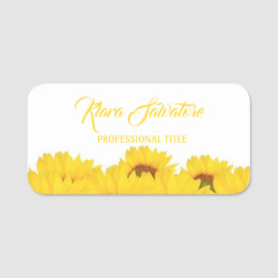 Beautiful Awesome Elegant Sunflower Name Tag