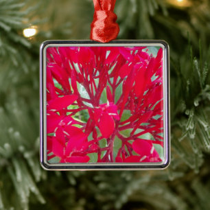 Beautiful Awesome Red flowers Metal Ornament
