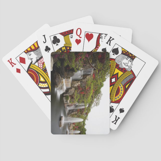 Beautiful Azalea Waterfall Flower Garden Playing Cards (Back)