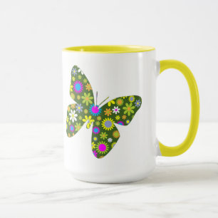 Beautiful Aziza Butterfly Wing Whimsy Blossoms Mug