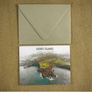 Beautiful Azores Islands Coastline view Postcard