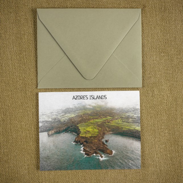 Beautiful Azores Islands Coastline view Postcard (azores atlantic islands coastline view postcard)