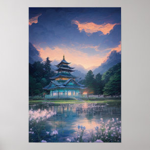 Beautiful Azure Temple Poster