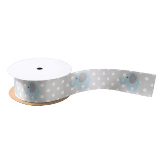 Beautiful Baby Blue Elephant Satin Ribbon