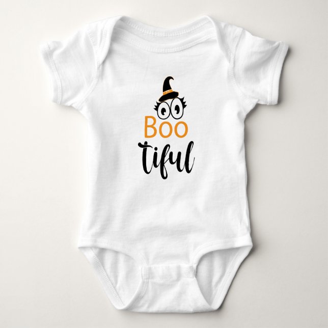 Beautiful Baby Bootiful Halloween Baby Bodysuit (Front)