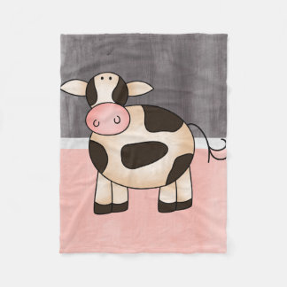 Beautiful Baby Cow Zoo Animal Fleece Blanket