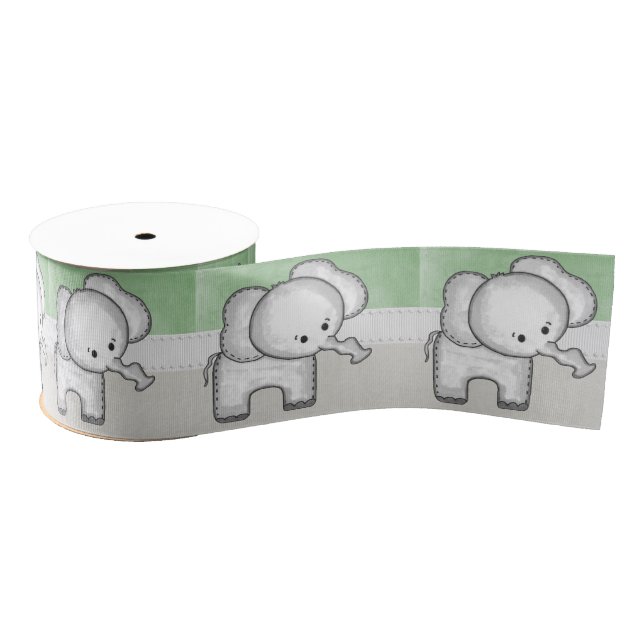 Beautiful Baby Elephant Zoo Animal Grosgrain Ribbon (Spool)