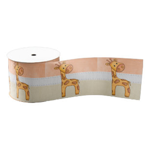 Beautiful Baby Giraffe Grosgrain Ribbon