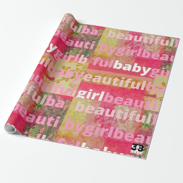 Beautiful Baby Girl Collection Wrapping Paper (Unrolled)