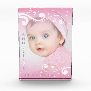 Beautiful Baby Girl Photo with Name and Date Block