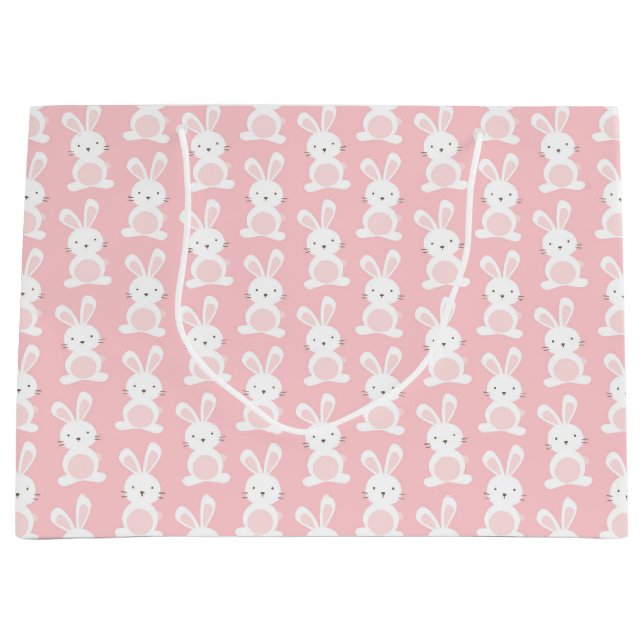 Beautiful Baby Girl Pink Rabbit This is a beautifu Large Gift Bag (Front)