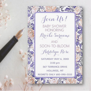 Beautiful Baby Girl Shower floral  Invitation