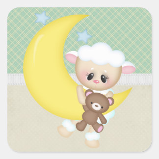 Beautiful Baby Lamb Square Sticker