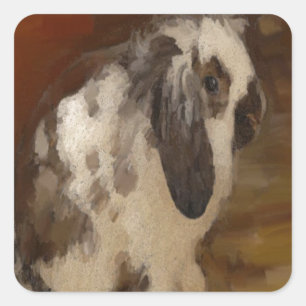 Beautiful Baby Lop Eared Rabbit/Kit Square Sticker