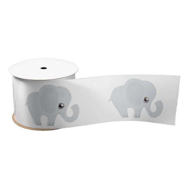 Beautiful Baby Neutral Elephant Satin Ribbon (Spool)