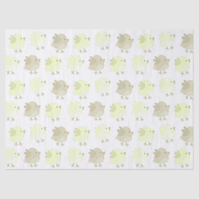 Beautiful Baby Neutral Yellow Birdie Chicks Tissue Paper (Front)