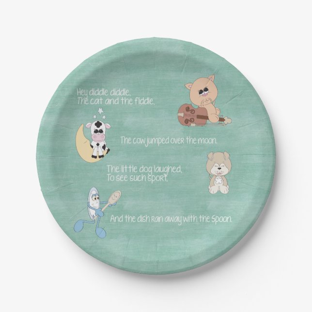Beautiful Baby Nursery Rhymes Paper Plate (Front)