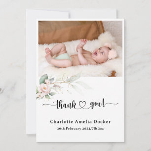 Beautiful Baby Personalised Thank You Card