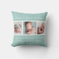Beautiful Baby Photo Collage Teal Religious Quote