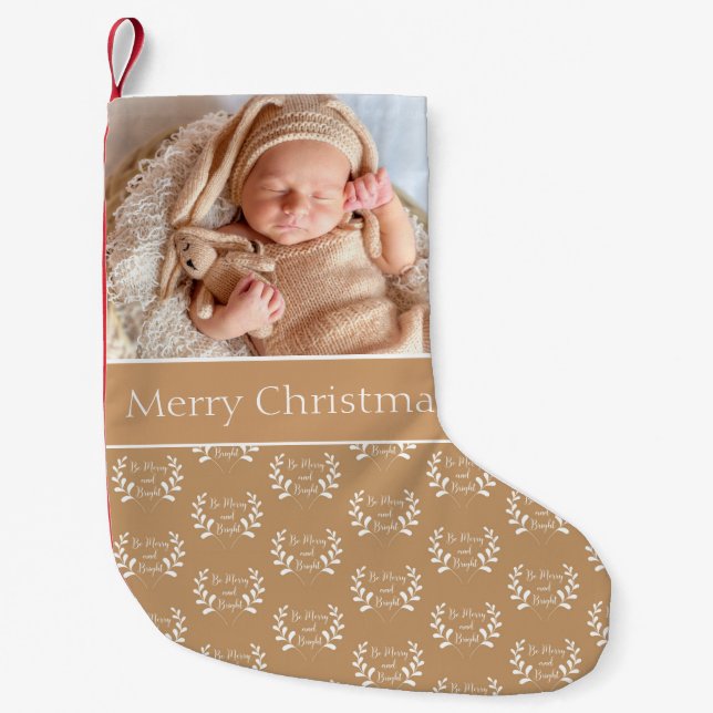 Beautiful Baby Photo Customise Small Christmas Stocking (Front)