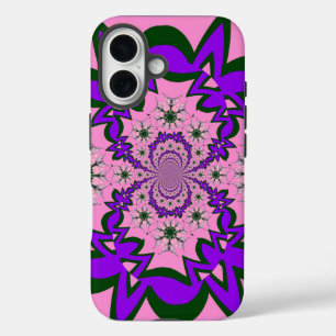 Beautiful Baby Pink Floral Purple Shade Motif Art  iPhone 16 Case