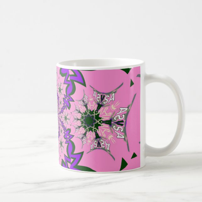 Beautiful Baby Pink Floral Purple Shade Motif Art  Coffee Mug (Right)