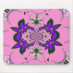 Beautiful Baby Pink Floral Purple Shade Motif Art  Mouse Pad