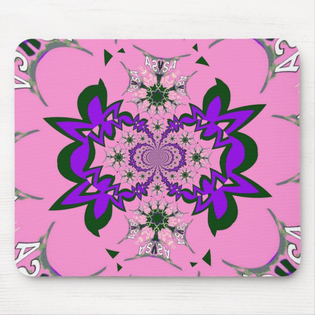 Beautiful Baby Pink Floral Purple Shade Motif Art  Mouse Pad (Front)