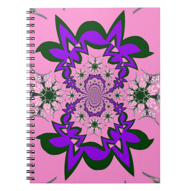 Beautiful Baby Pink Floral Purple Shade Motif Art  Notebook (Front)