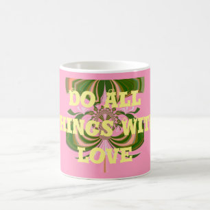 Beautiful baby pink green and white  Kaleidoscope  Coffee Mug