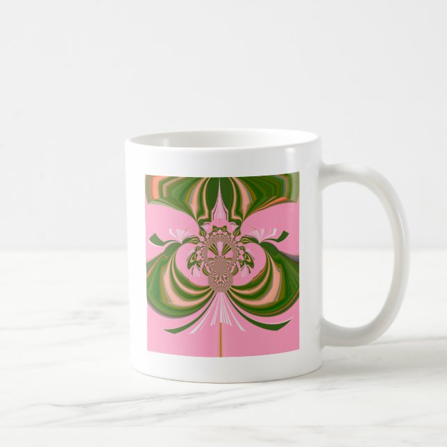 Beautiful baby pink green and white  Kaleidoscope  Coffee Mug (Right)