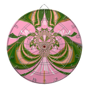 Beautiful baby pink green and white Kaleidoscope Dartboard