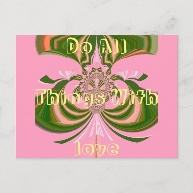 Beautiful baby pink green and white  Kaleidoscope  Postcard (Front)