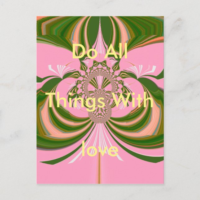 Beautiful baby pink green and white  Kaleidoscope  Postcard (Front)