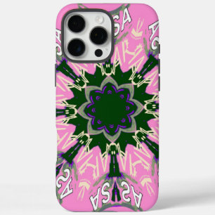 Beautiful baby pink purple shade motif monogram   iPhone 16 pro max case