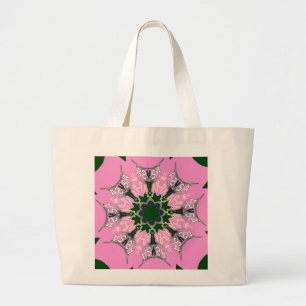 Beautiful baby pink purple shade motif monogram de large tote bag