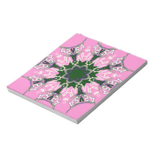 Beautiful baby pink purple shade motif monogram de notepad