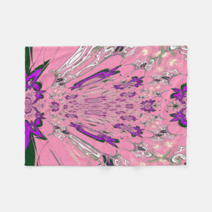 Beautiful baby pink  purple shade motif monogram fleece blanket